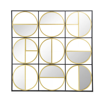 Stylish Metal Beaded Wall Mirror For Bedroom And Living Room Decor