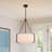 5-Light Transitional Drum Fabric Shade Chandelier