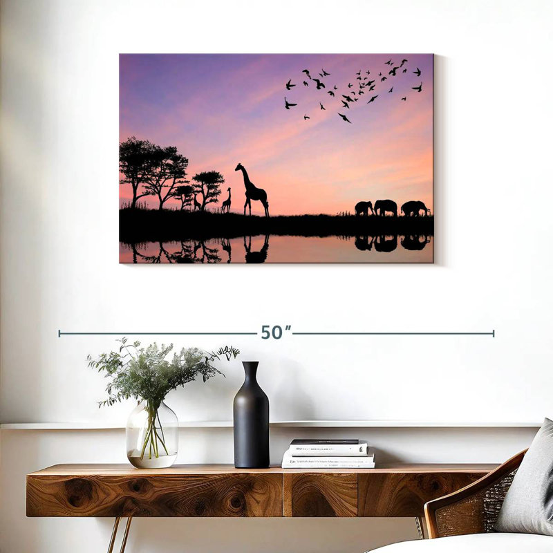 Brampt, animaux du safari africain, H 24 po x l 36 po