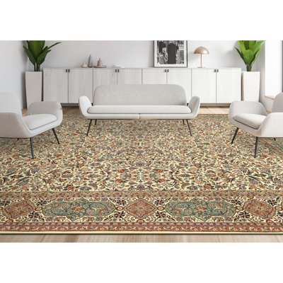 Tapis rectangulaire en laine noué à la main
