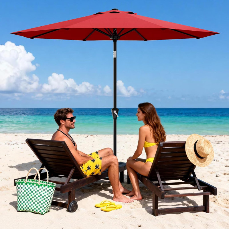 107cm Market Parasol, Red