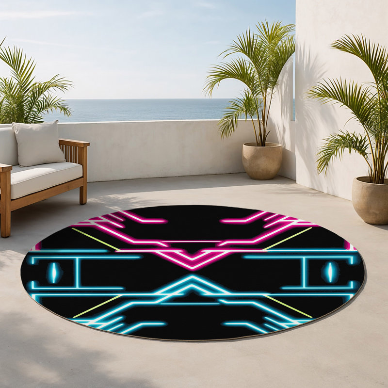 Tapis intérieur et extérieur City Circuit, Rond 5 pi