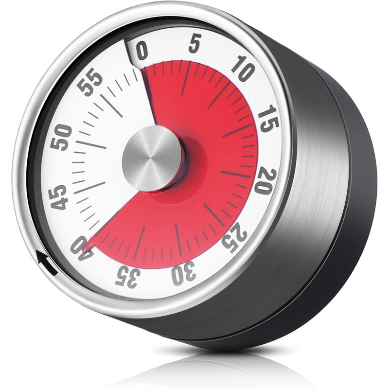 Kitchen Timer Magnetic, Visual Timer for Kids,60-Minute Visual Countdown Timer with Loud Alarm, White