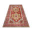 Tapis unique en laine noué à la main des années 1960 de 4 pi 7 po x 8 pi 11 po rouge / beige / gris
