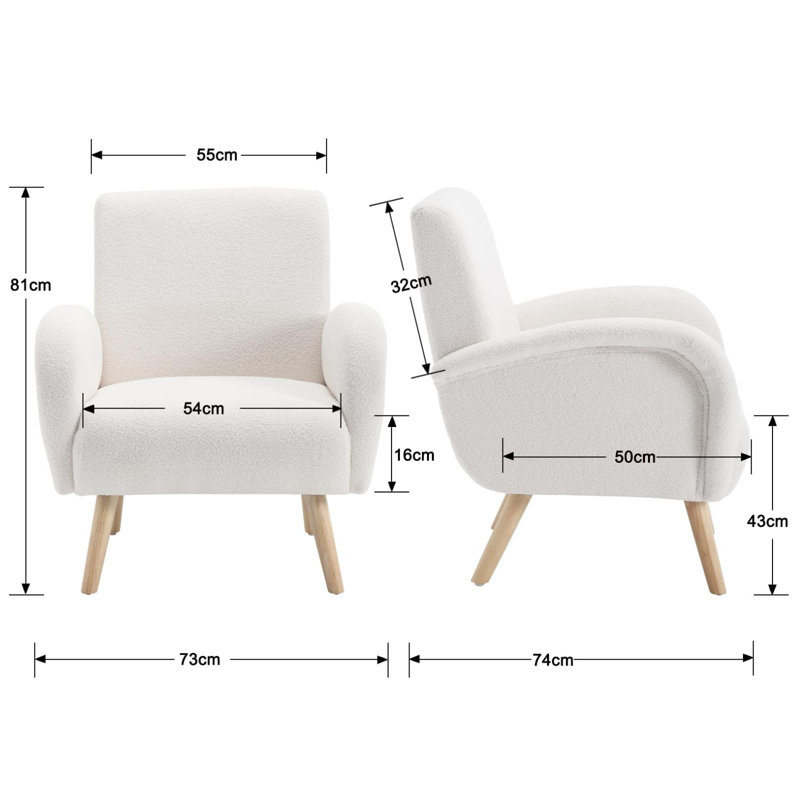 Rew Upholstered Armchair, White