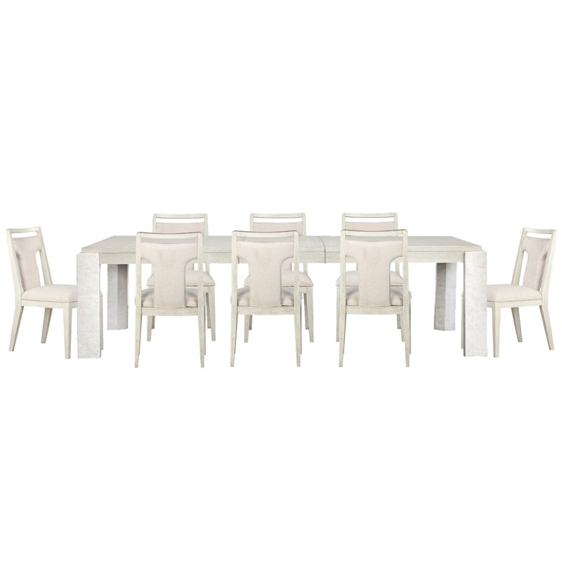 Table de salle à manger extensible Rigsby, 9 pièces: table, 8 chaises