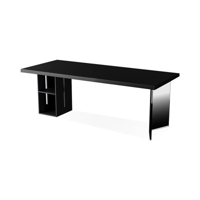Bureaux rectangulaires noirs en bois massif