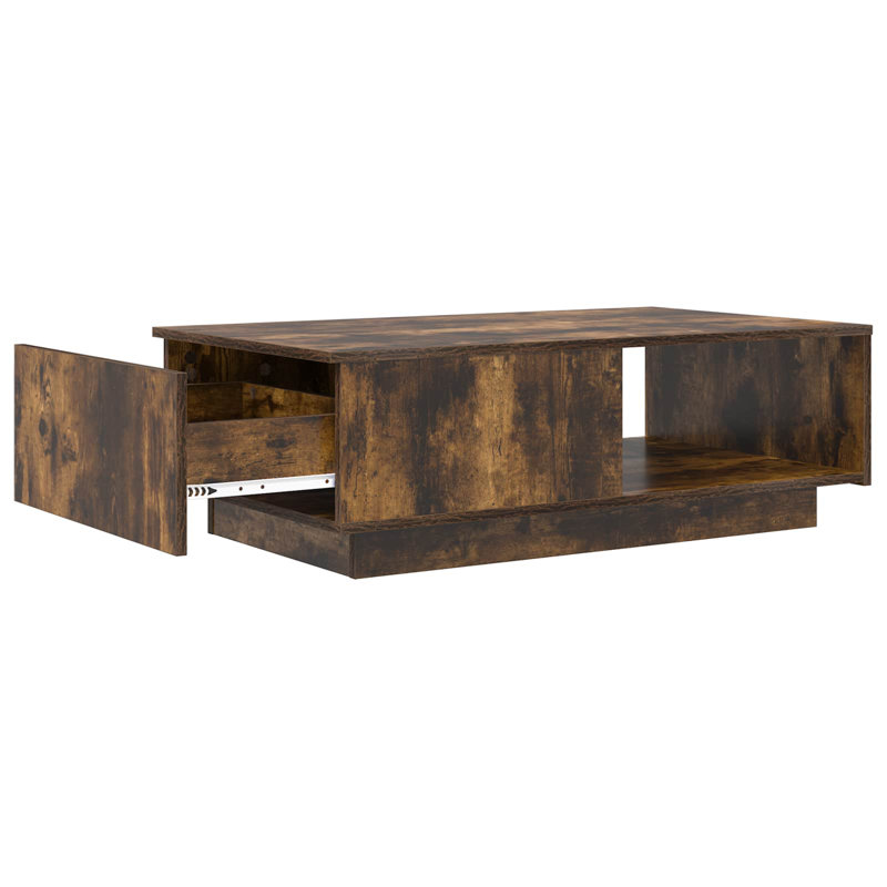 Coffee Table with Storage, Smoked Oak