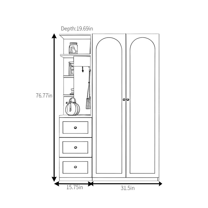 Garde-robe de luxe simple et légère