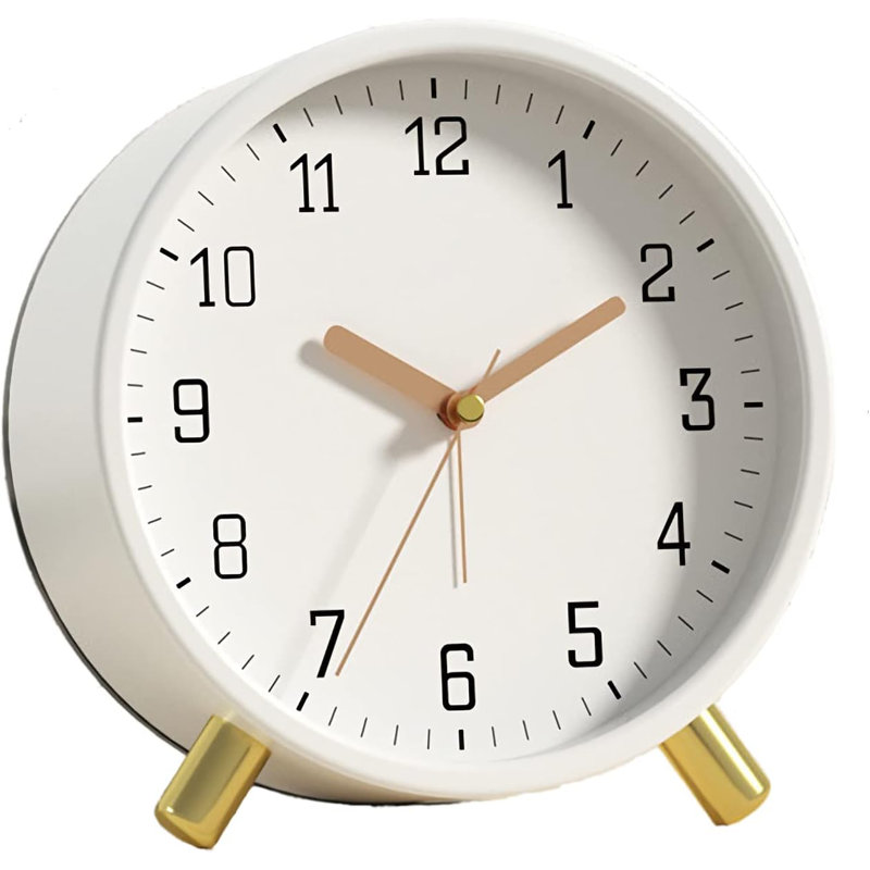 Analog Quartz Movement / Crystal Tabletop Clock, White