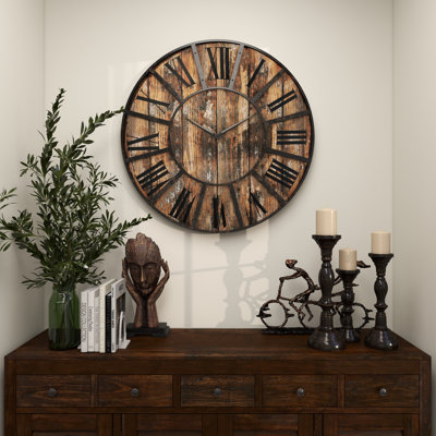 Horloge murale décorative en bois Sandia