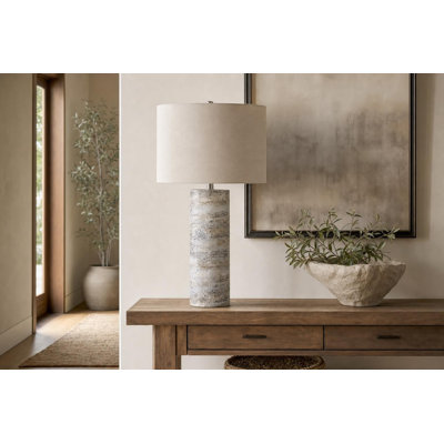 Stonehaven Glow Polyresin Table Lamp - Natural Stone