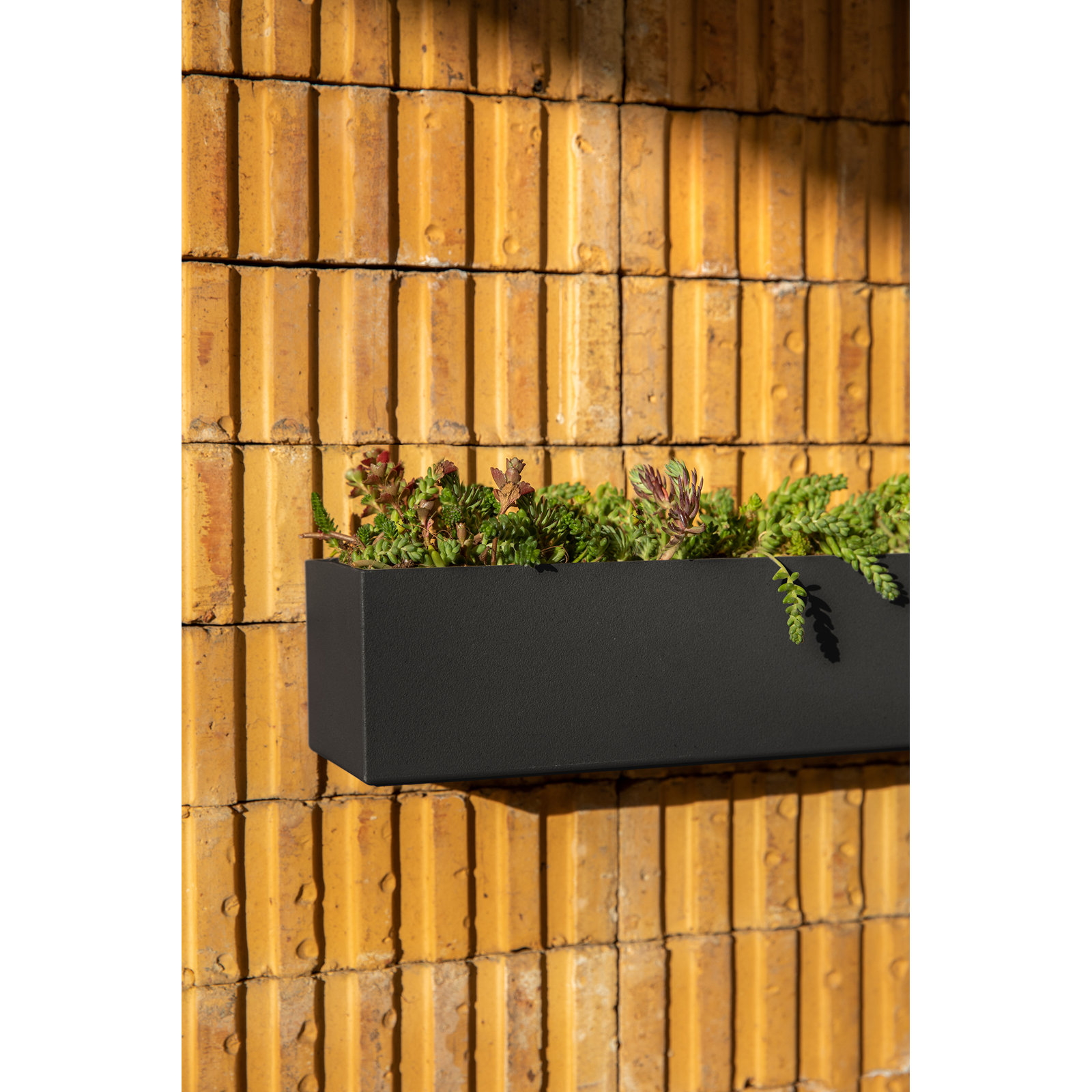 Geo Series Plastic Trough Hanging Planter, 2, Gray, 3'' H x  32'' W x 3.5'' D