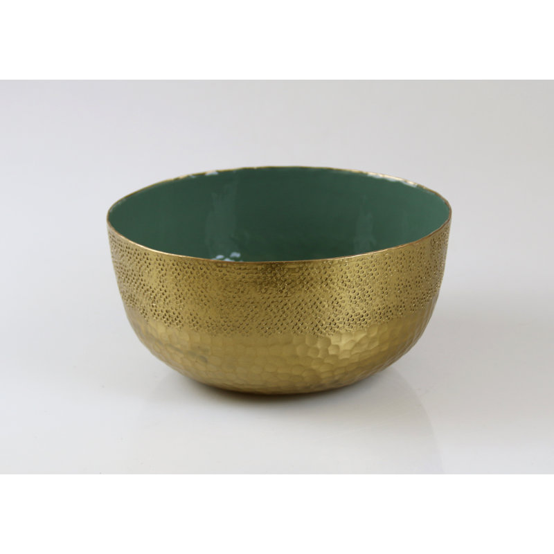 Wakefield Metal Decorative Bowl 1, White, 23cm H x 54cm W x 54cm D