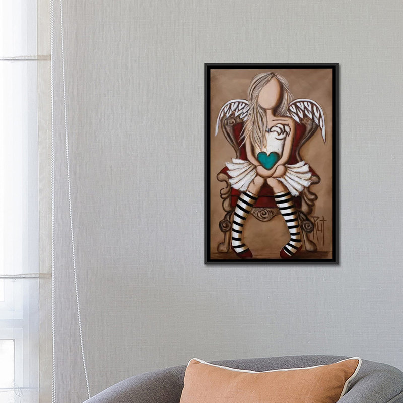« Colette » par rut art Creations-impression d’art graphique, H 26 po x l 18 po x P 1,5 po, Toile avec cadre noir