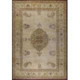 Ivory Room Size Antique Indian Paisley Design Amritsar Rug