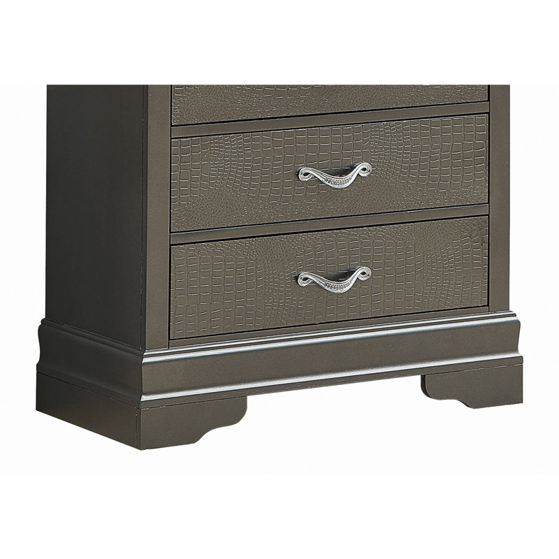 Sleek Transitional Metal Black Chest, Black