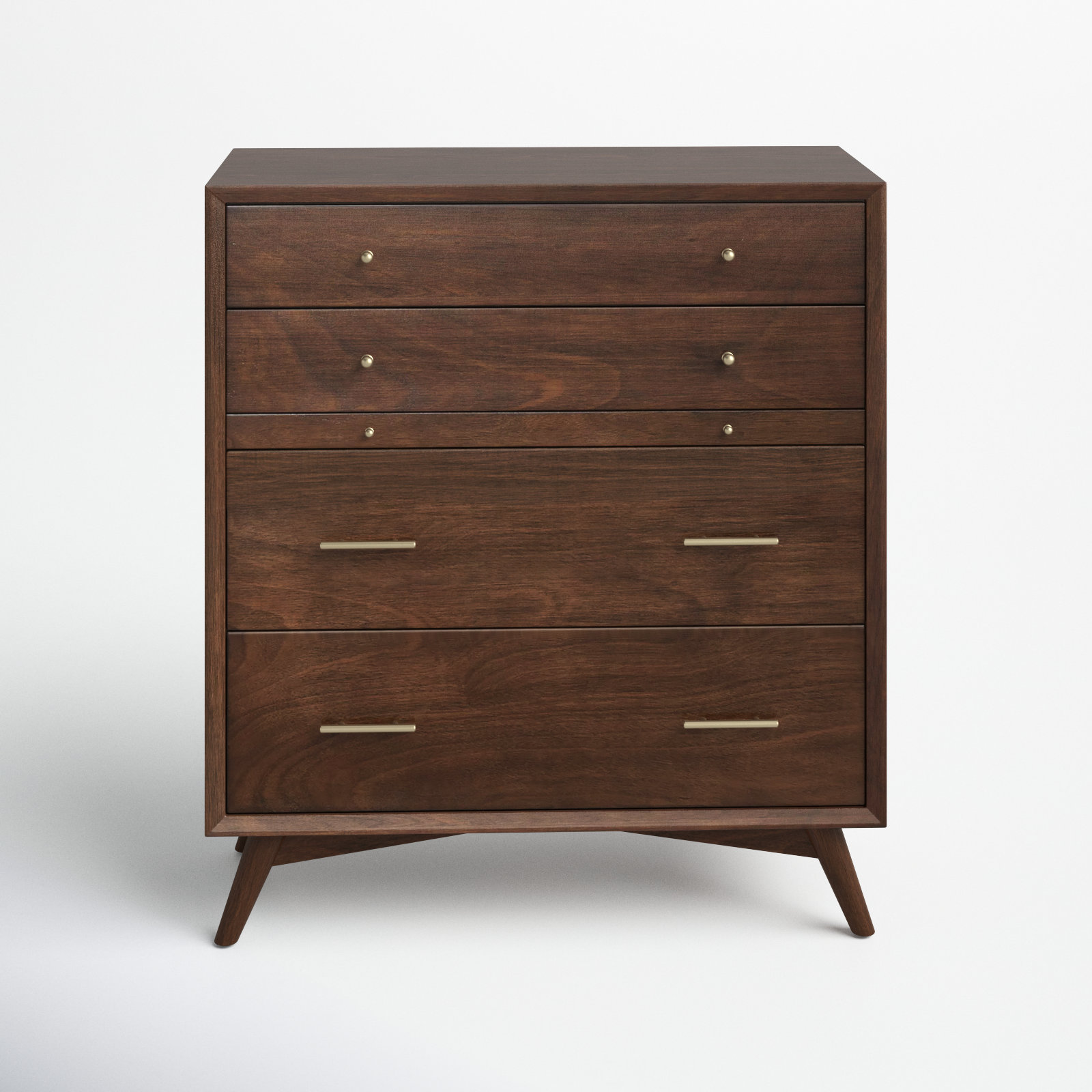 Solid Oak 4 Drawer Narrow Chest - Metal Cup Handles - Woburn Range