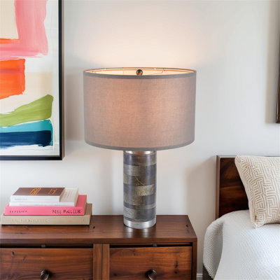16x16x23.5" Table Lamp In Iron And Mango Wood (lampshade Requires Assembly)