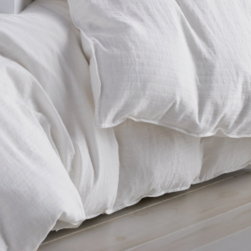 Housse de couette en coton Pure Comfy, Housse de couette pour lit simple, Blanc