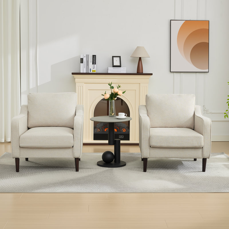 Upholstered Accent Chair, Beige