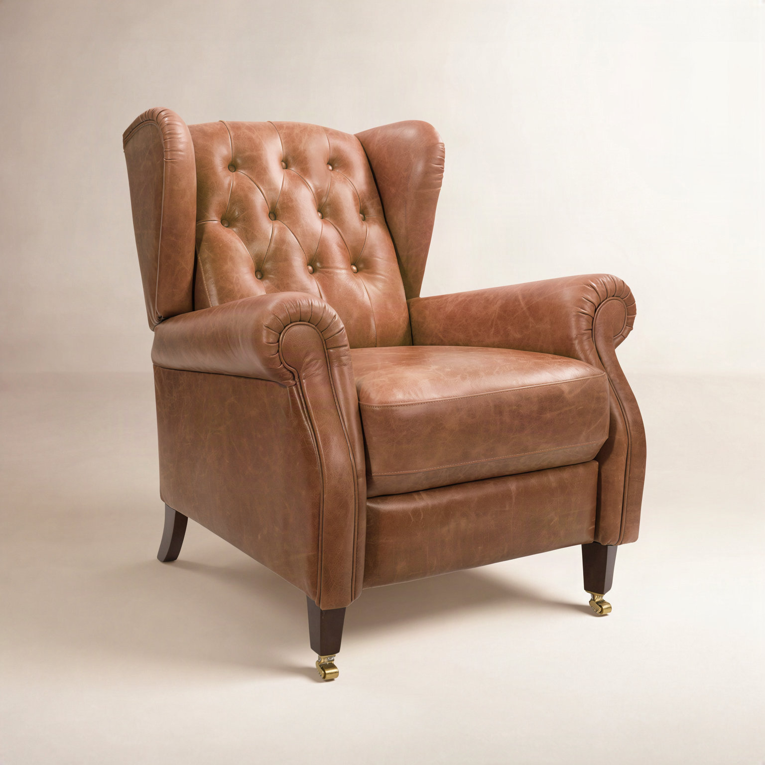 Winthrop Genuine Leather Recliner, Brown