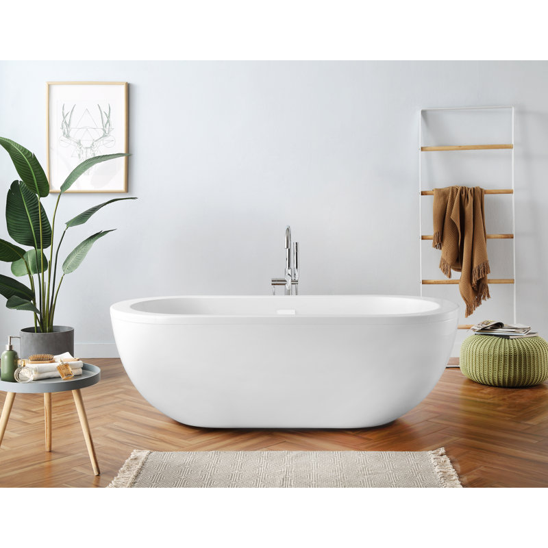 Sacha 71'' x 34'' Freestanding Soaking Acrylic Bathtub
