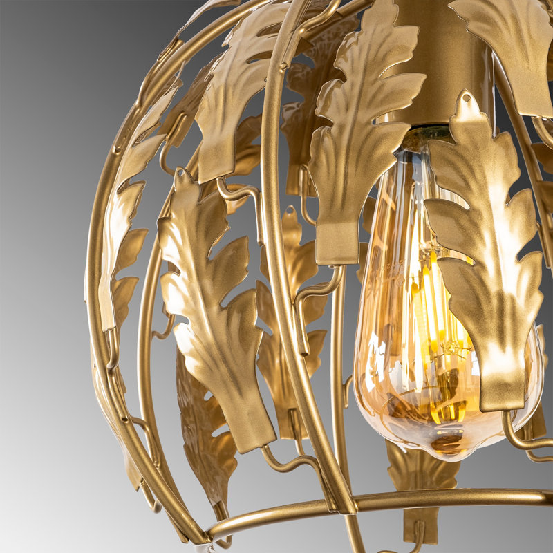 Luminaire suspendu sphère 1 lumière Mebane, Or
