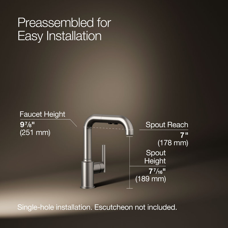 Purist® Single Handle Kitchen Faucet, Vibrant Stainless