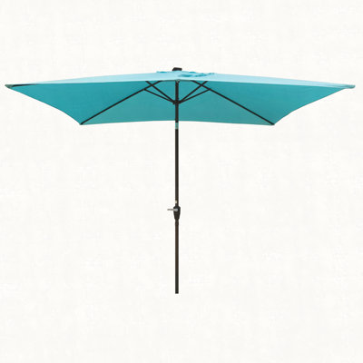 10 x 6.5t Rectangular Patio Solar LED Lighted Outdoor Market Umbrellas
