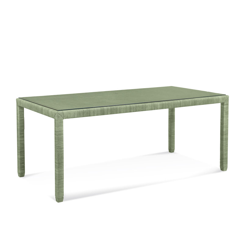 Pine Isle Glass Dining Table, Celery