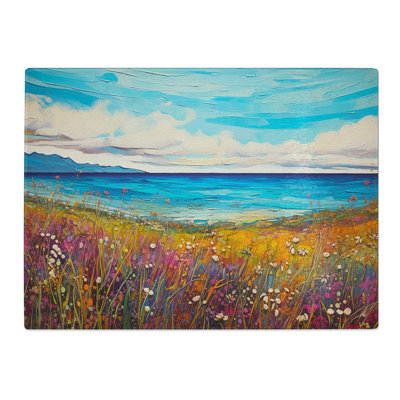 Ocean Colour Field  Glass Chopping Board