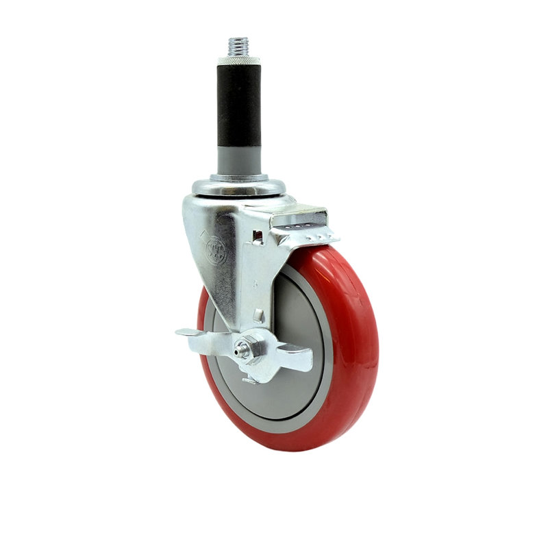 Roulettes extensibles avec frein, Rouge