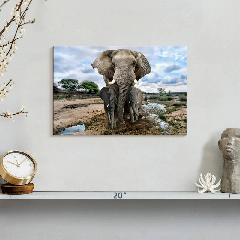 Brampt Safari Elephants, 8" H x 12" W