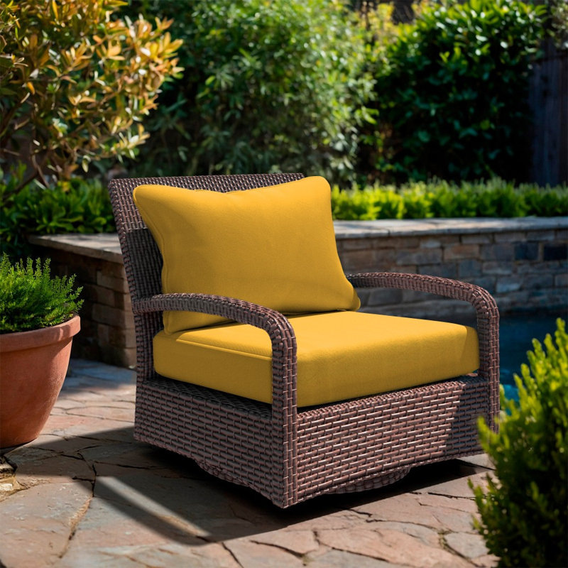 Deep Seat Cushion, 24" X 48" X 5.5", Premium Memory Foam Core With Rolled Front & Boxed Edge Seat, Sunbrella Fabric, Patio Cushions For Outdoor Sofas & Loveseats