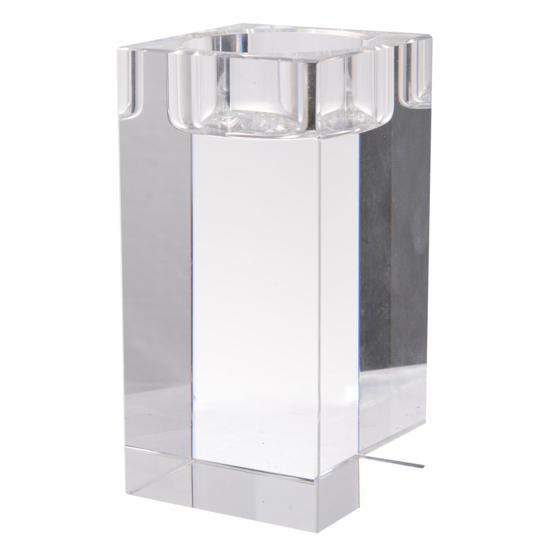 Petit porte-photophore en verre, H 3,9 po x l 2 po x p 2 po