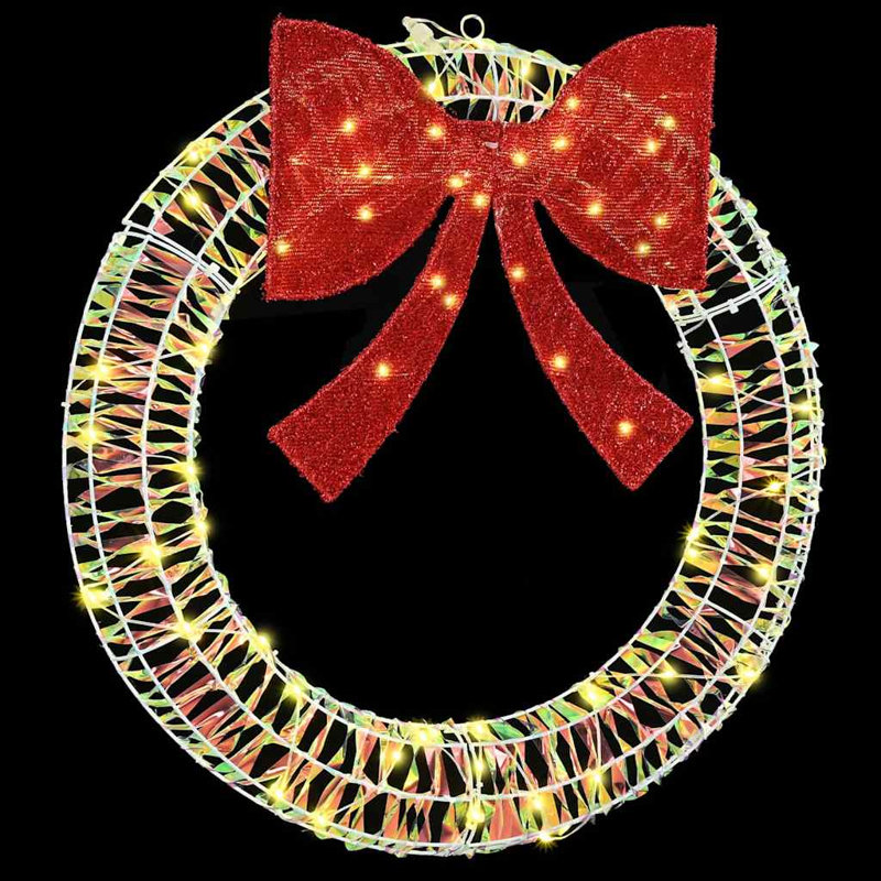 vidaXL Wreath with 80 LEDs PET, 75cm H x 75cm W x 8cm D, Warm White