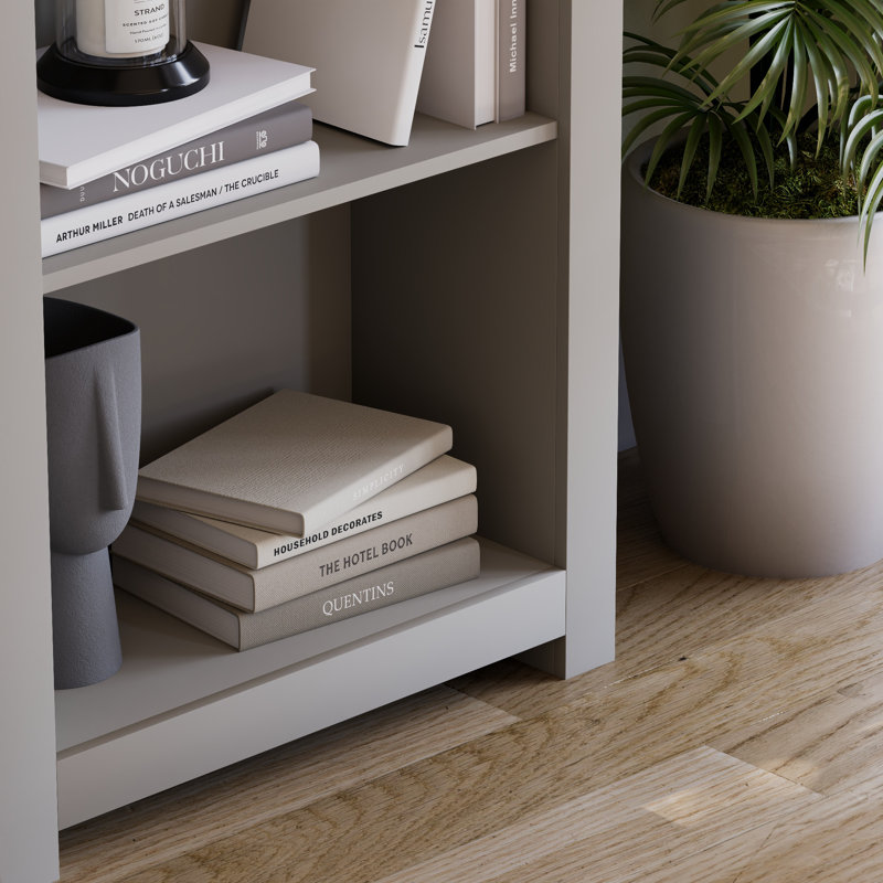 Beacsfield 175 cm H x 59 cm W Standard Bookcase, (4 Shelves) 140cm H x 59cm W x 23cm D, Grey