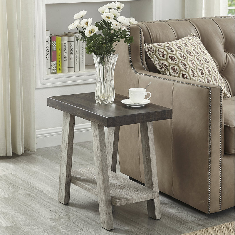 Table de bout Athens, Noir, H 22 po x l 14 po x P 23,5 po, Gris