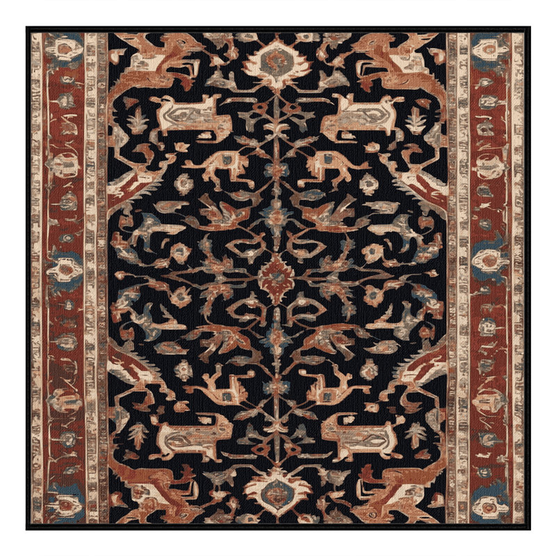 Tapis brun lavable à la machine, Carré 4 pi