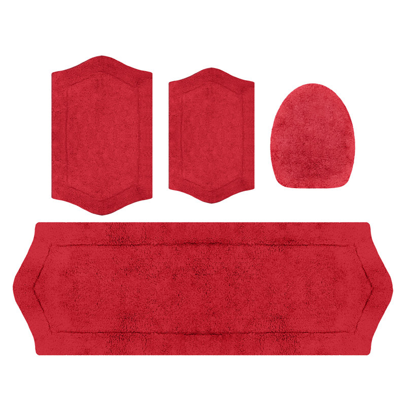 Tapis pour salle de bain Delean, Rouge