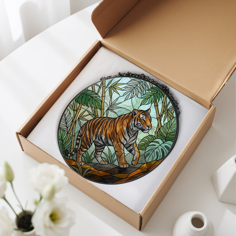 Vitrail Tiger Jungle, H 12 po