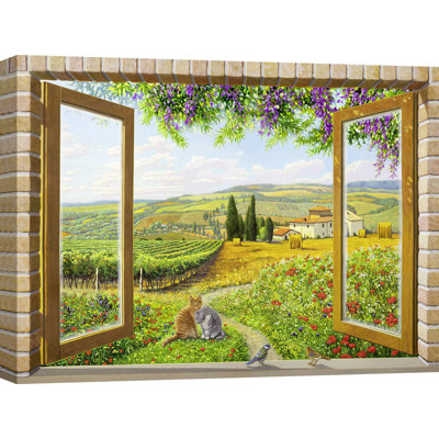 Window On The Countryside by Andrea Del Missier - Wrapped Canvas Print