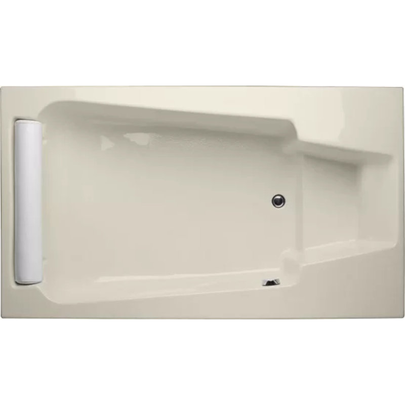 Premier 72'' L Soaking Bathtub, Biscuit, Polished Chrome