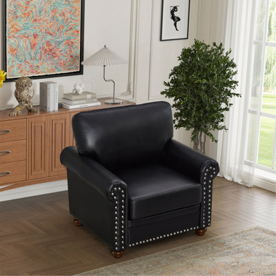 Chaise de salon simple avec pieds en bois