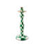 Emerald Check Large Candlestick