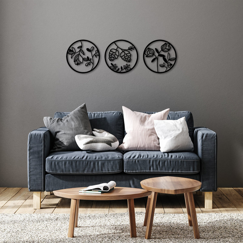 Stylish Black Decorative Metal Wall Accessory, 11.8 Inches Diameter | 100% Metal Construction, Thickness: 0.06 Inches | Perfect for Home Decor, Modern Aesthetic, Easy to Hang | Durable & Elegant Design