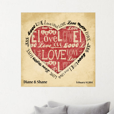 Décalcomanie murale personnalisée love ii