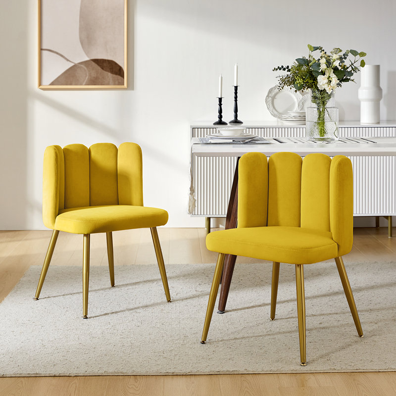 Chaise d'appoint en polyester 23,6 po Yorba, Polyester jaune