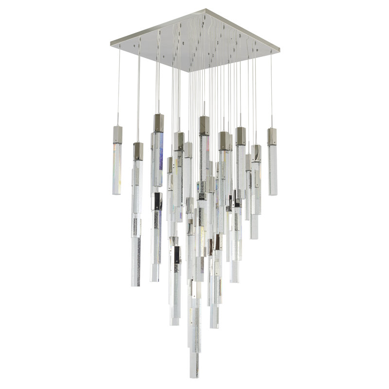 Lustre en cristal 25 lumières Modern, Chrome